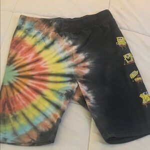 Nickelodeon Tie-Dye SpongeBob Shorts - Yellow, Orange, Blue, Black